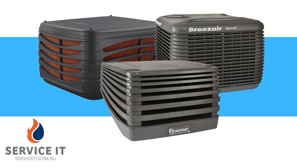 Three evaporative coolers from evaporative cooler service Melbourne